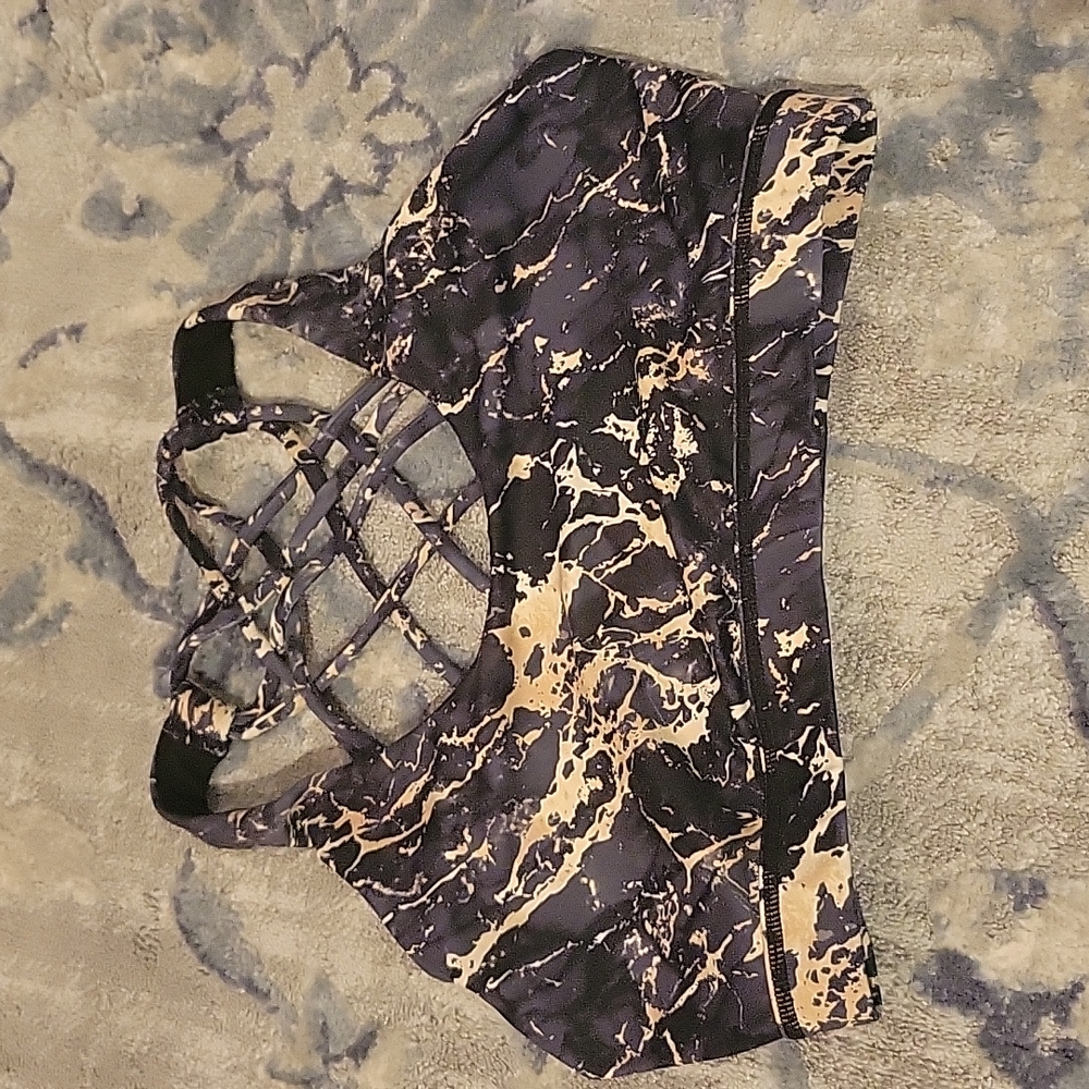 Gold Marble sports bra